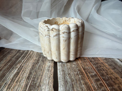 Ridged Marble Candle