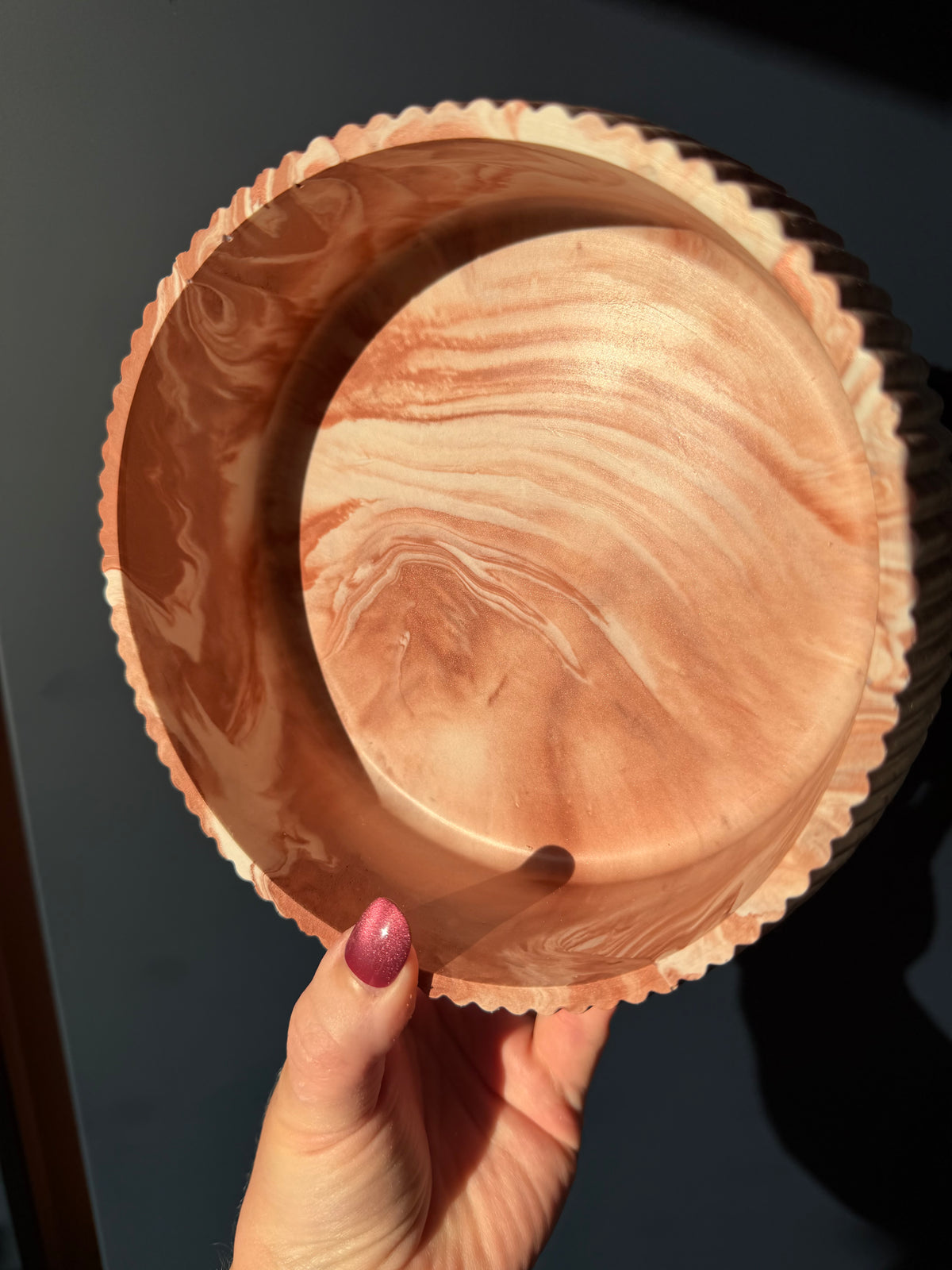 Ribbed Bronze Marble Bowl