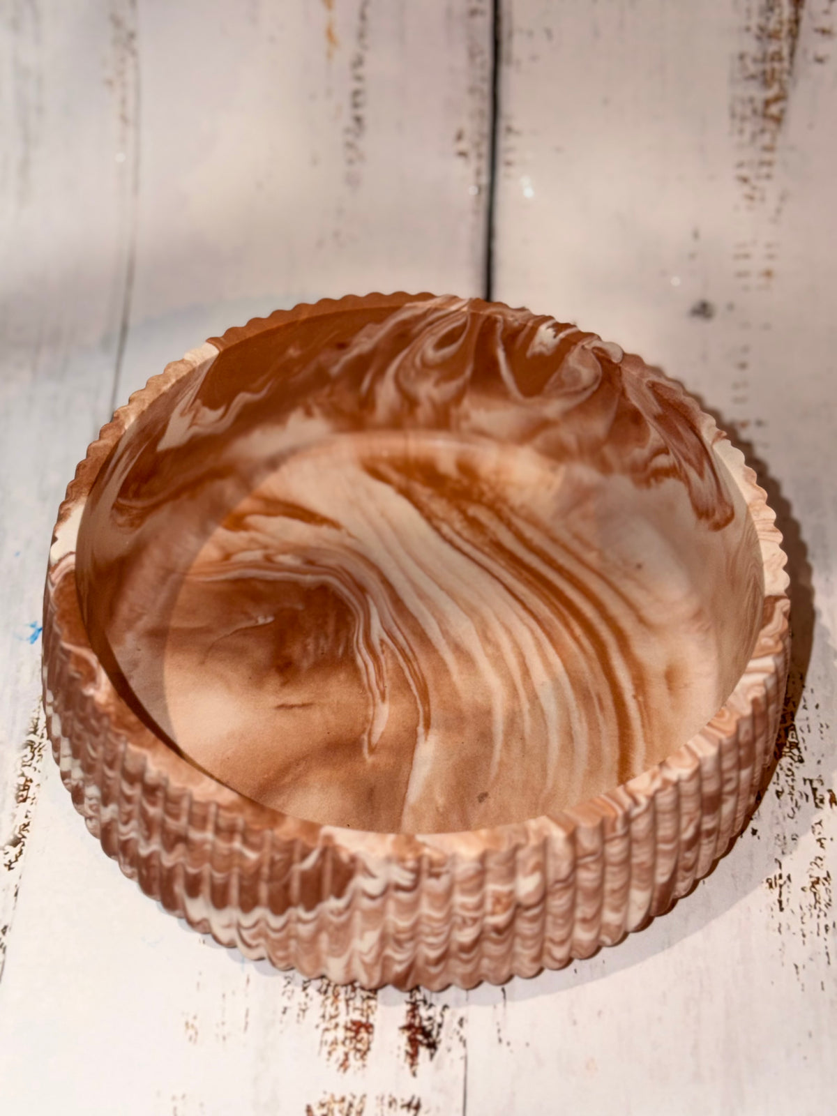 Ribbed Bronze Marble Bowl