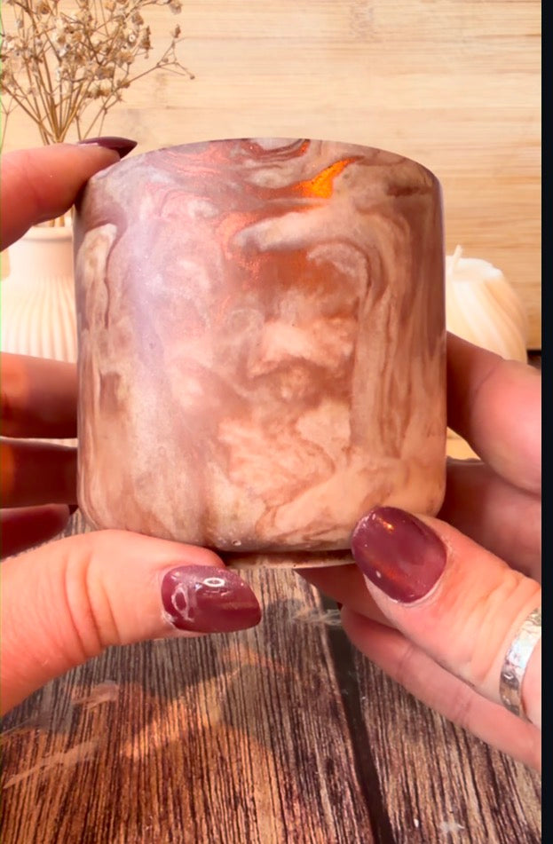 Marble Refillable Candle Jar