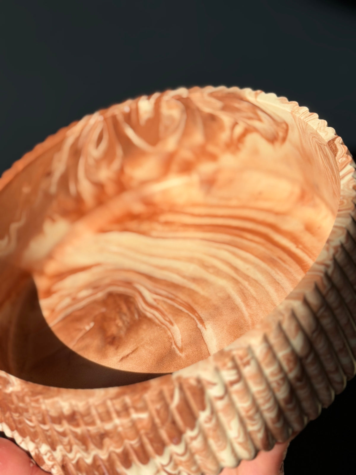 Ribbed Bronze Marble Bowl