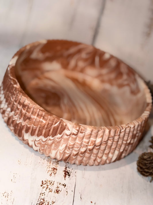Ribbed Bronze Marble Bowl