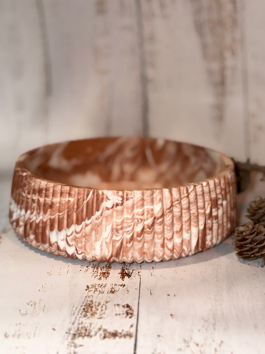 Ribbed Bronze Marble Bowl