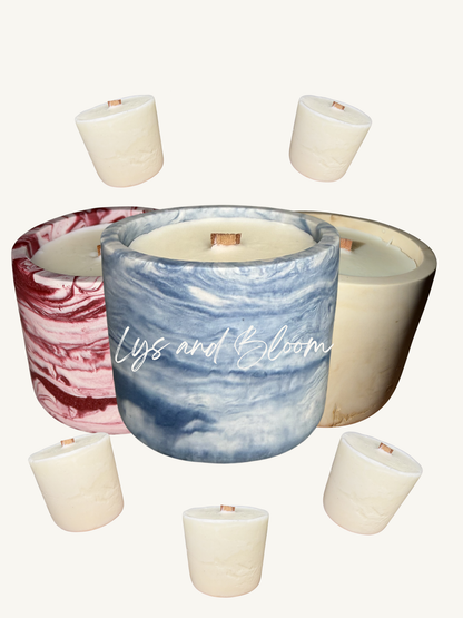 Marble Refillable Candle Jar