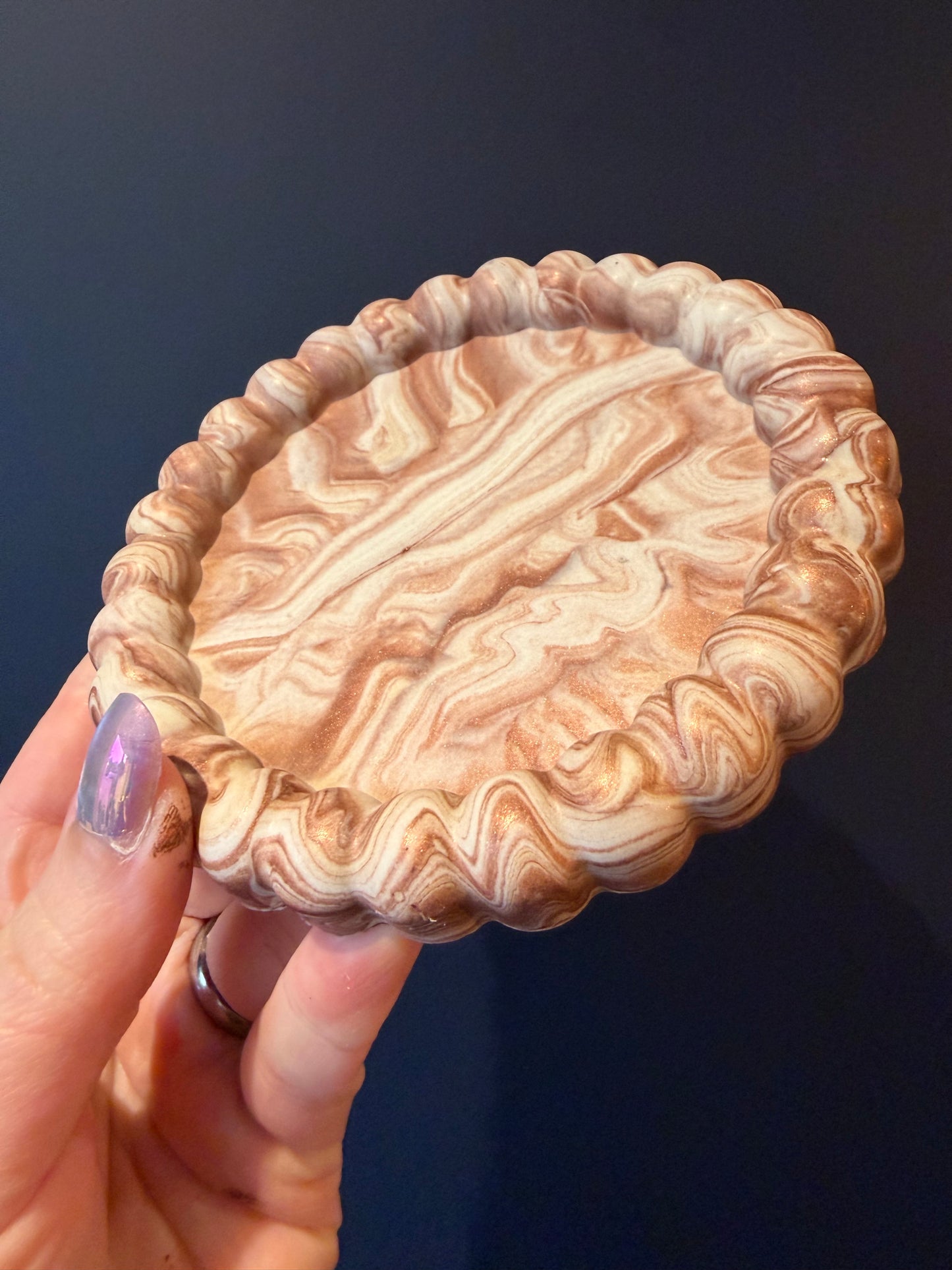 Beaded Round Coaster / Candle Stand / Trinket Tray