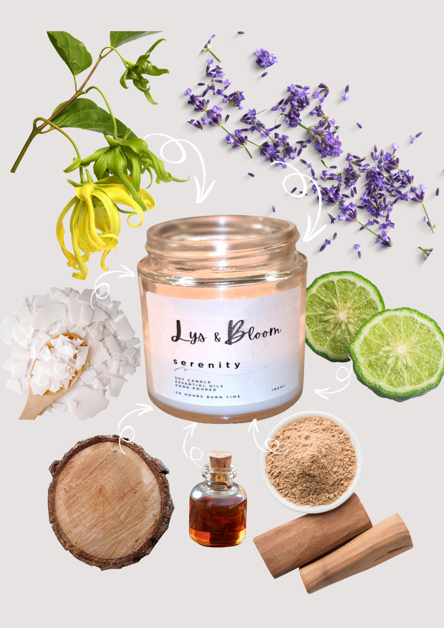 Serenity Aromatherapy Soy Wax  Candle